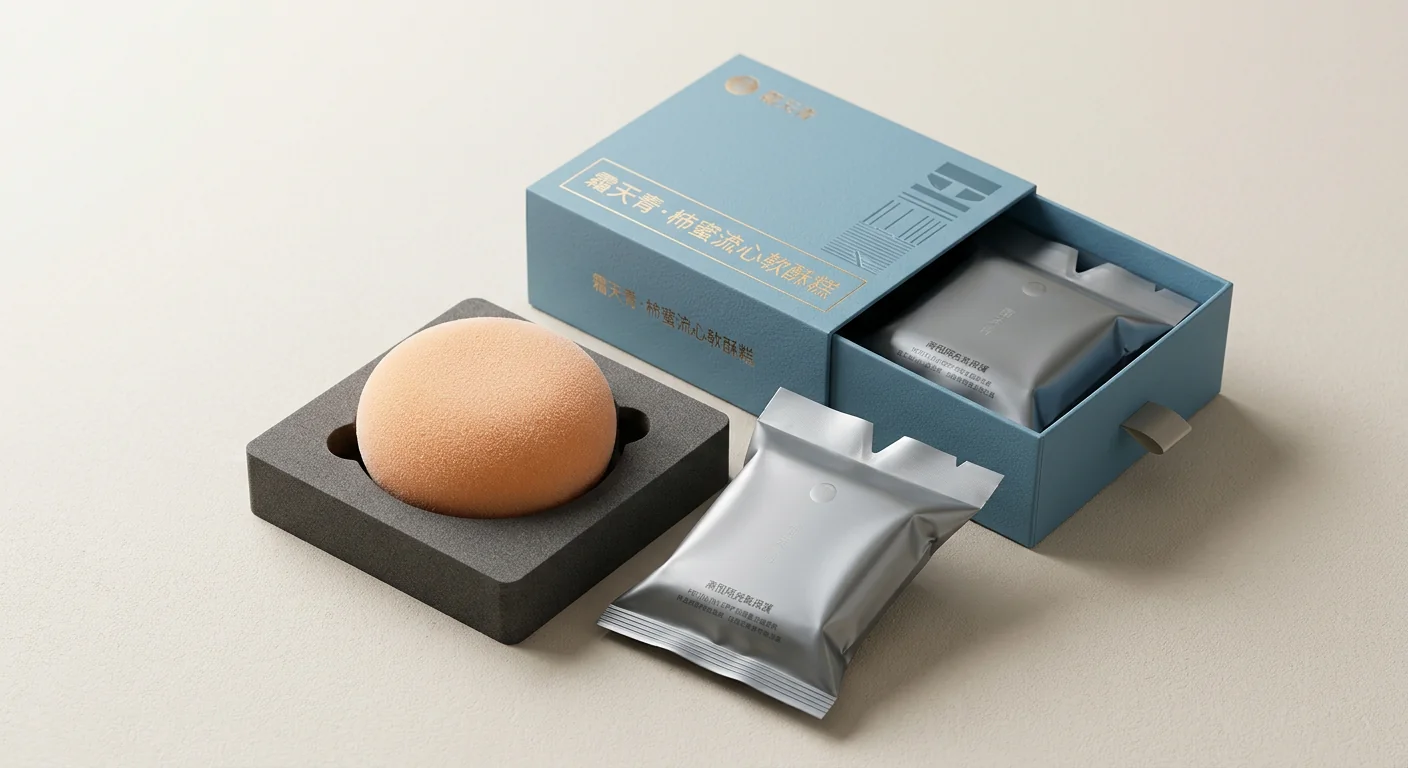 霜天青·柿蜜流心軟酥糕 3D 概念打樣